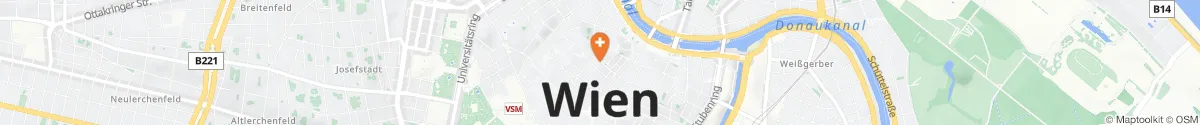 Kartendarstellung des Standorts für Apotheke Zum rothen Krebs in 1010 Wien